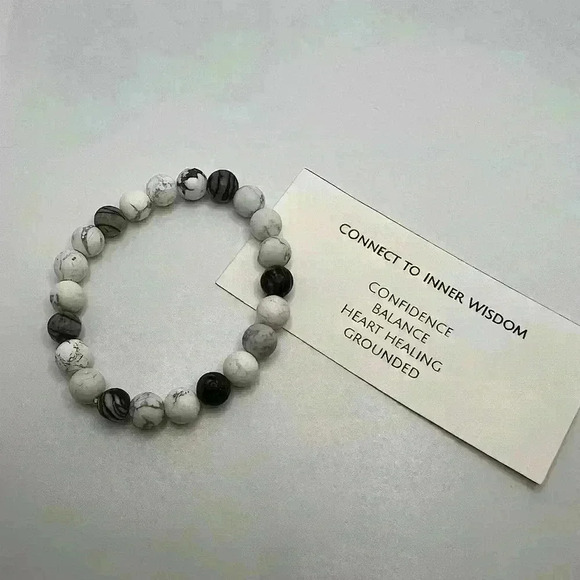 Reiki and Howlite and Jasper Bracelet - Picture 1 of 4